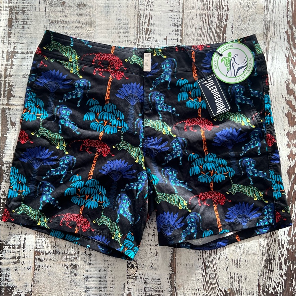 Vilebrequin Men's Black Jungle Print Shorts